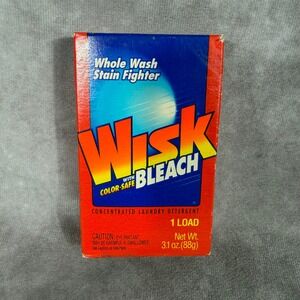 Vtg 1995 Wisk w Color Safe Bleach Laundry Detergent 1 Load Travel Box 3.1oz NOS